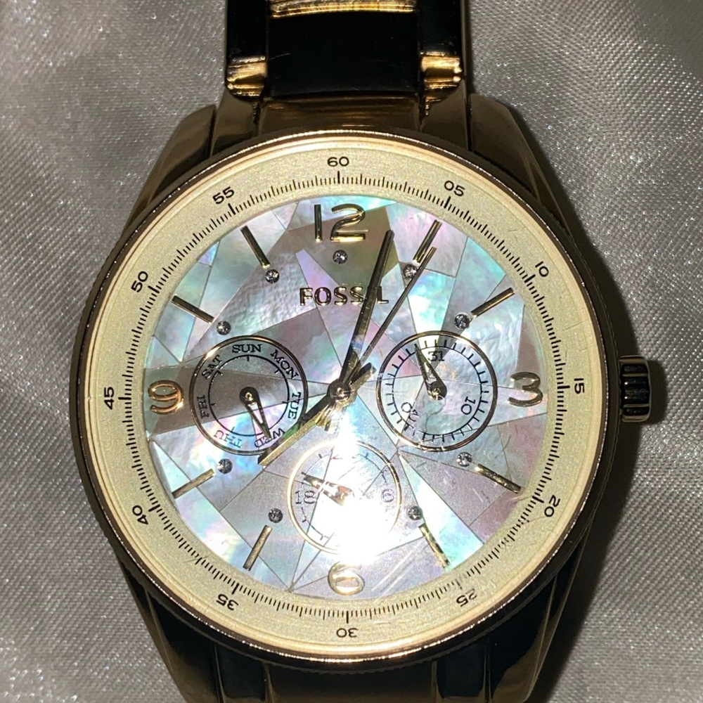 Gold Fossil Watch